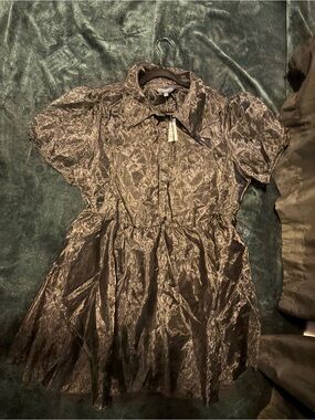 Women’s Black Short-Sleeve Shirt Dress